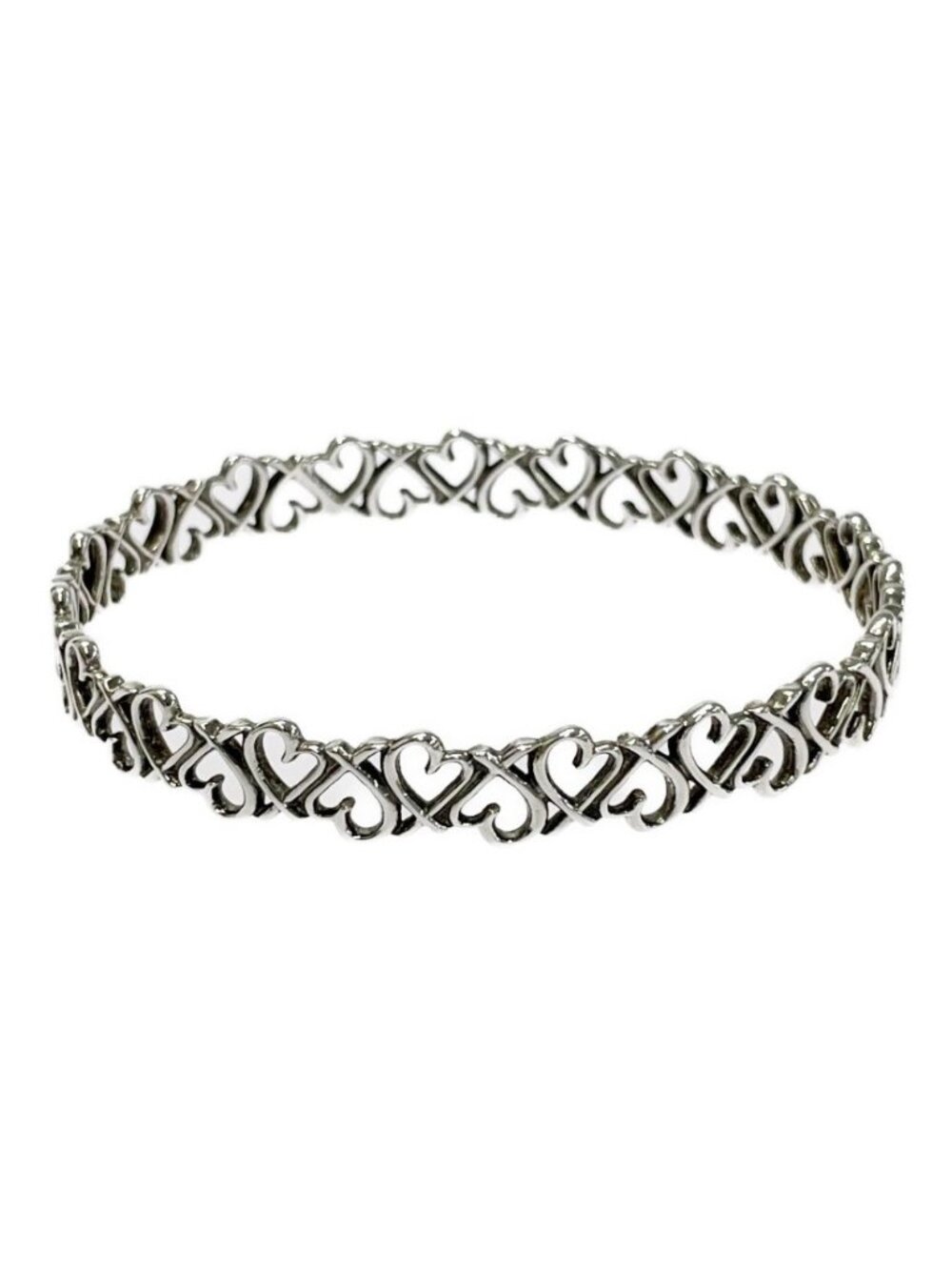 Tiffany & Co Silver Loving Heart Bangle Bracelet